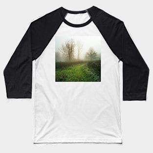 Beautiful Morning in Autumn Fog Baseball T-Shirt